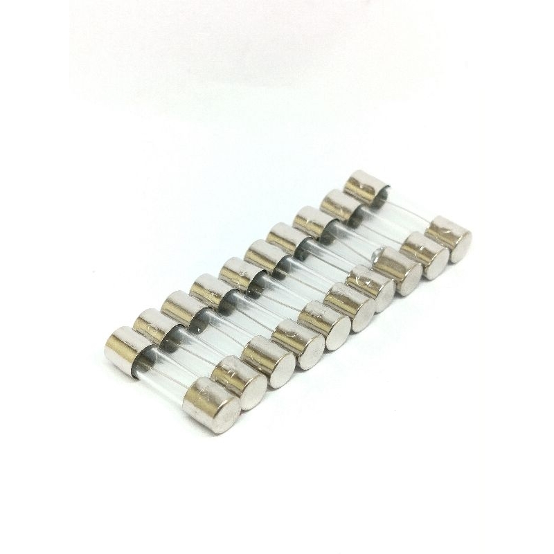 10pcs ฟิวส์ 10A ขนาด 20mm ฟิวส์หลอดแก้ว ฟิวส์รางปลั๊กไฟ
