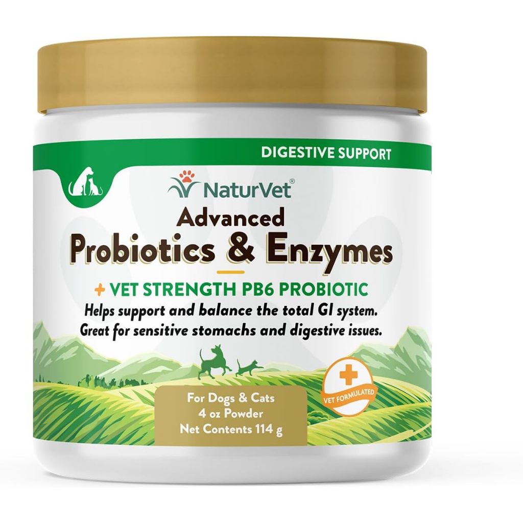 NaturVet Advanced Probiotics & Emzymes [ชนิดผง] เอมไซม์ธรรมชาติ ช่วยย่อย ดูดซึมสารอาหาร บำรุงกระเพาะ ลำไส้สุนัข