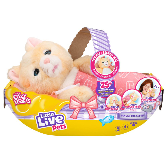 Little Live Pets Cozy Dozys: Ginger The Kitty Interactive Plush Toy 25+ Sounds