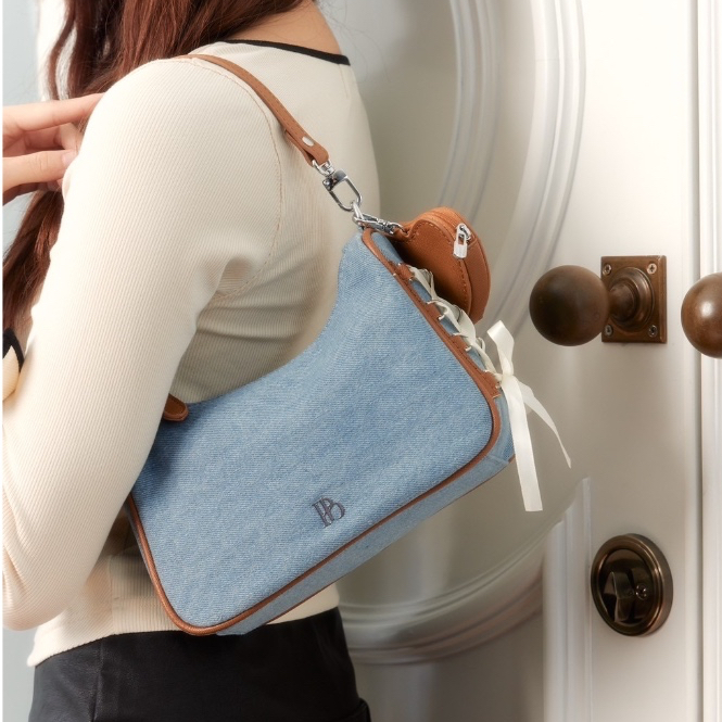 (สินค้าใหม่) Polarboll Coral-M Bow Denim Brown Sky