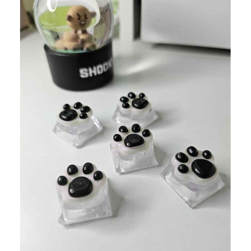 [ACL] ปุ่มคีย์บอร์ดอุ้งเท้าน้องแมว Cat Paws พื้นขาว