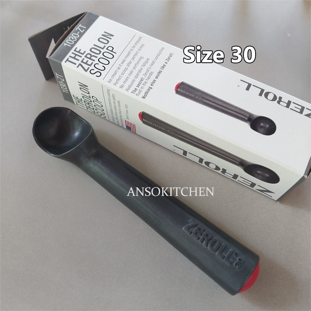Zeroll Zerolon Scoop Size 30 ที่ตักไอศครีม (Made in USA) พื้นผิวเคลือบ Teflon สีดำ (ขนาดของไอติม 1 oz./29.5 กรัม)