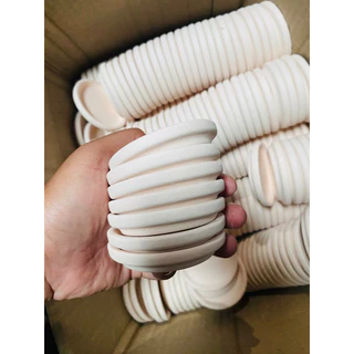 จานรองกระถางดินเผา กว้าง 2.5 นิ้ว และ 3.5 นิ้ว สีขาวธรรมชาติ