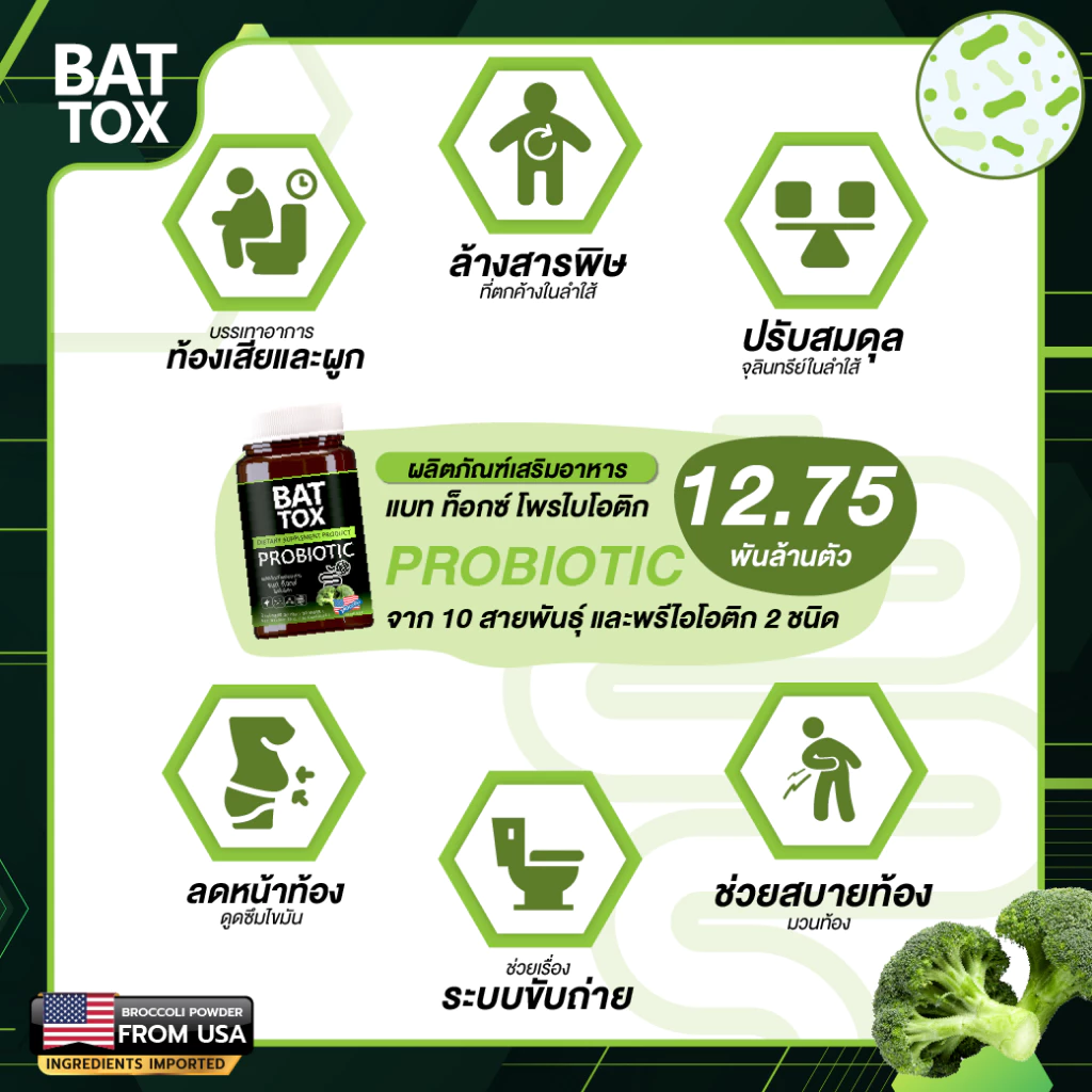 BAT TOX PROBIOTIC แบทท็อกซ์ โพรไบโอติก 10 สายพันธุ์ thumbnail 6