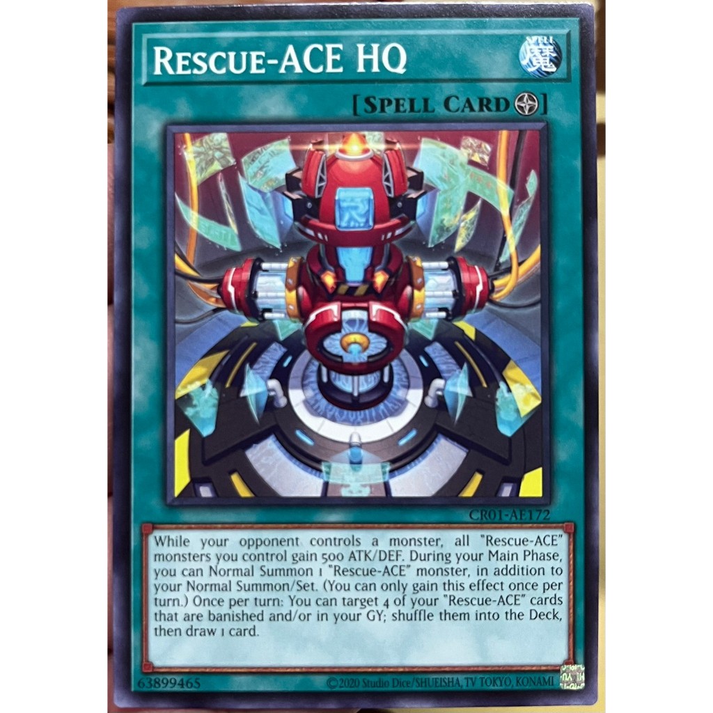 Yugioh Asia-Eng [CR01-AE172] Rescue-ACE HQ (Common) การ์ดยูกิแท้ถูกลิขสิทธิ์