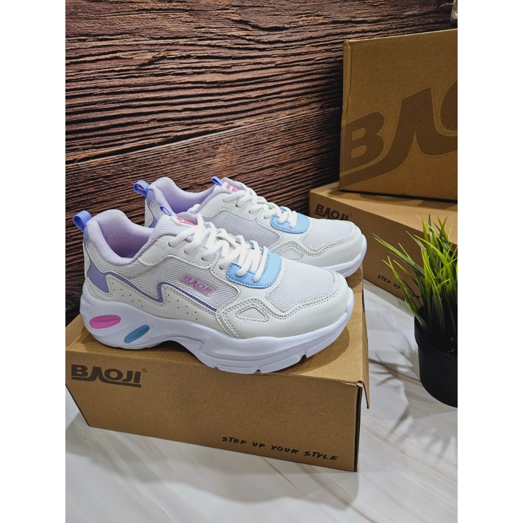 BAOJI ลิขสิทธิ์แท้ [รุ่น BJW-619] [W] รองเท้าผ้าใบผู้หญิงเสริมส้น5เซน ยี่ห้อบาโอจิ(BAOJI) SIZE:37-41