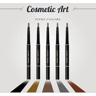 GTRmall A80(ร้านไทย) ดินสอเขียนคิ้วกันน้ำแบบหมุน 2in1 มีแปรงปัดคิ้วในตัว มี 5สีให้เลือก(เครื่องสําอางสำหรับคิ้ว)