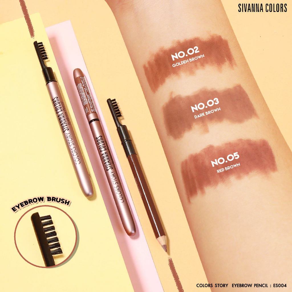 สิวันนา ดินสอเขียนคิ้ว ติดทน 1.2g ES004 Sivanna Colors Story Waterproof Silky Eyebrow Pencil - รูปที่ 2