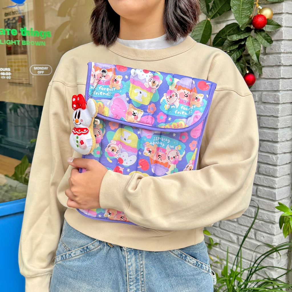 today กระเป๋าไอแพด fluffy ipad pouch (สินค้าไม่รวมพวงกุญแจน้า)