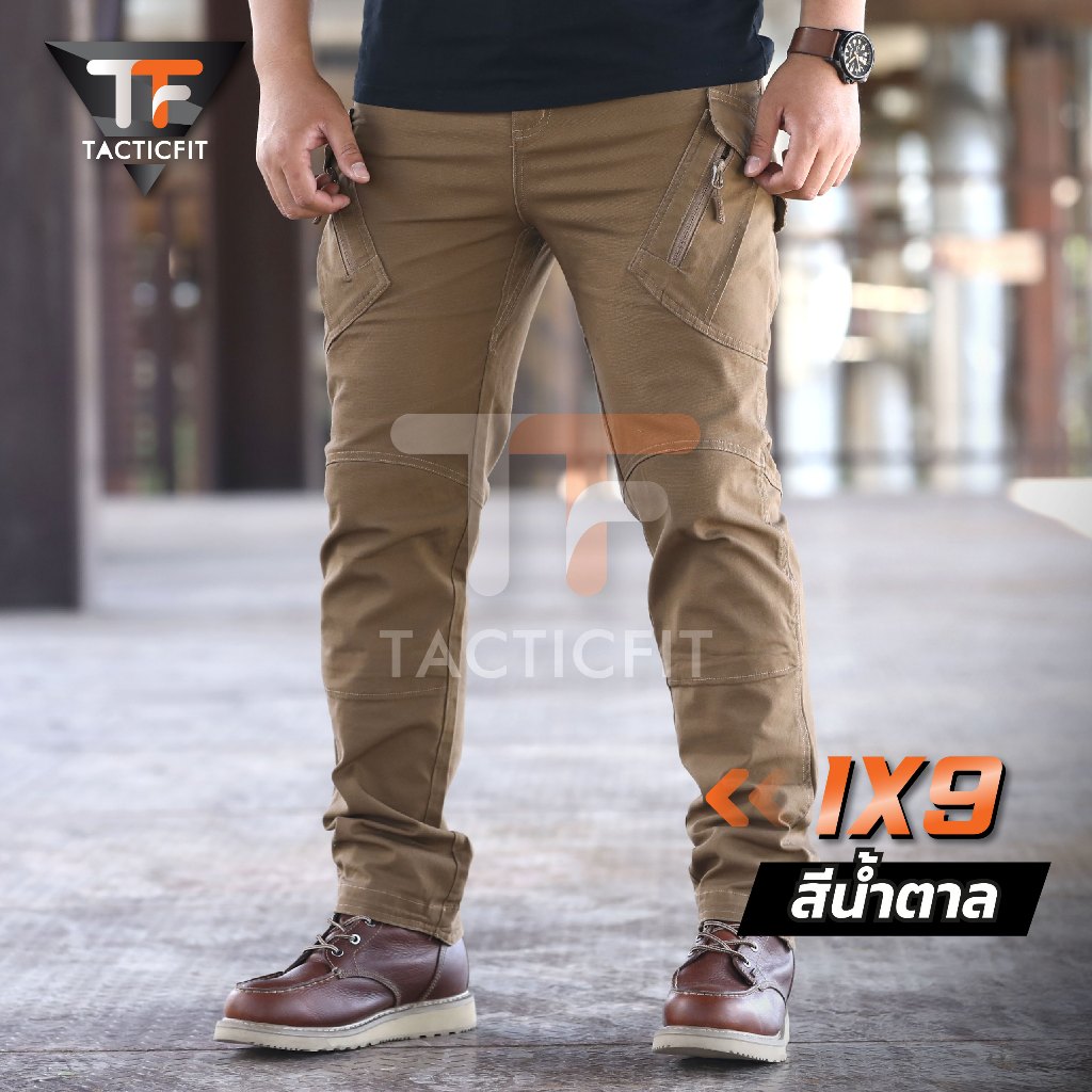 เนื้อผ้าหนายืดหยุ่น กางเกงคาร์โก้ชาย กางเกงยุทธวิธี ix9 Tactical pants สไตล์แทคติคอล กระเป๋าเฉียง ของแท้ปี 2024 รูปที่ 4