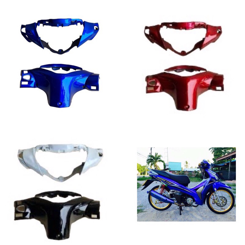 ปลาวาฬ หน้ากากไฟหน้า หน้ากากหลัง W125i new ปลาวาฬ 2012-2018 หน้ากากบน สีดำเงา แดงแก้ว ขาว น้ำเงิน