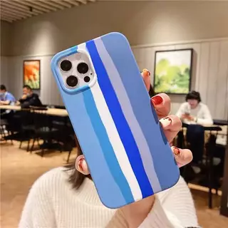 เคส สีรุ้งกำมะหยี่ โลโก้ สำหรับรุ่น ไอโฟน I6 I6P I7P I8P I7 I8 XS XSMAX XR I11 I11PRO I11PROMAX I12 I12PRO I12PROMAX