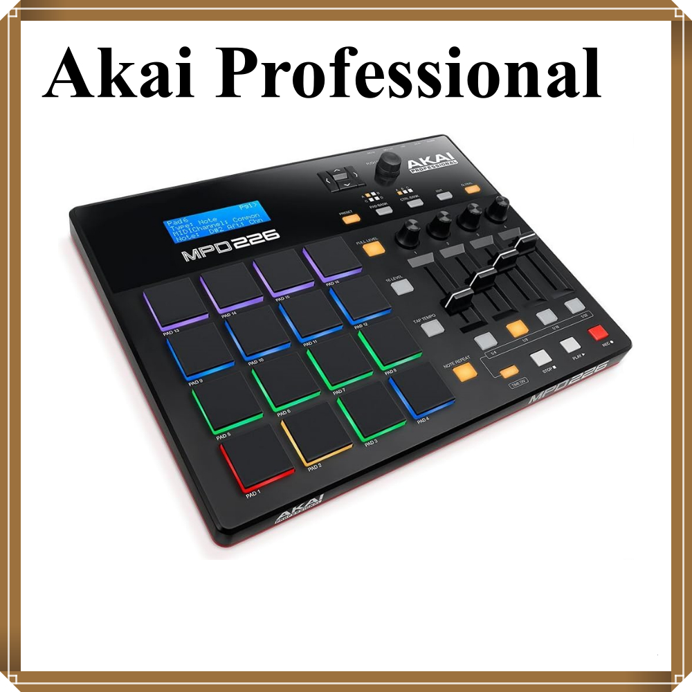 Akai Professional USB MIDI Controller 16 แผ่น 4 Faders แหล่งเสียงรวมซอฟต์แวร์ MPD226