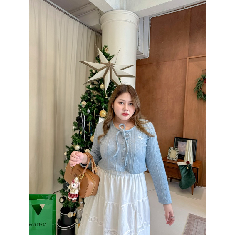 Tintin cardigan 🎀 เสื้อแขนยาวผ้าทอไหมพรม ผูกโบว์ (CD0010) - Merrychubbyhouse - รูปที่ 5