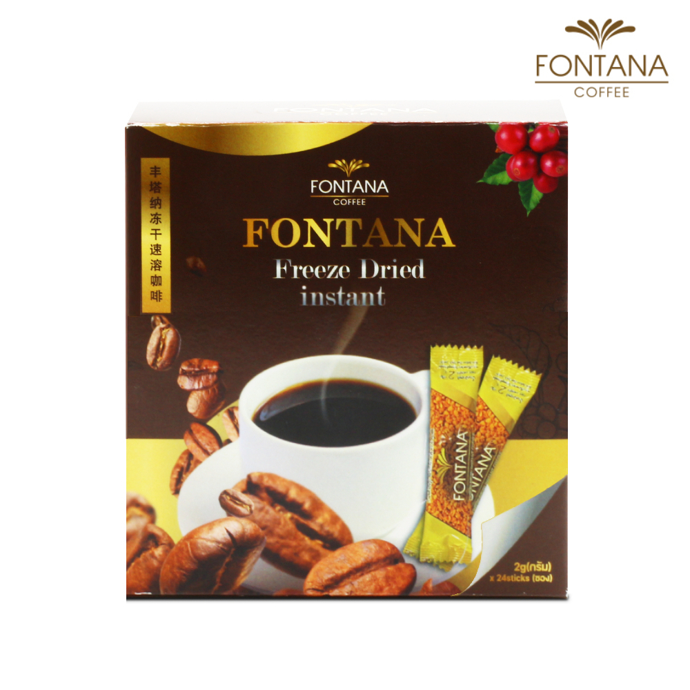 กาแฟสำเร็จรูป Fontana Prince Gold Freeze Dried Coffee 2g 24 ซอง