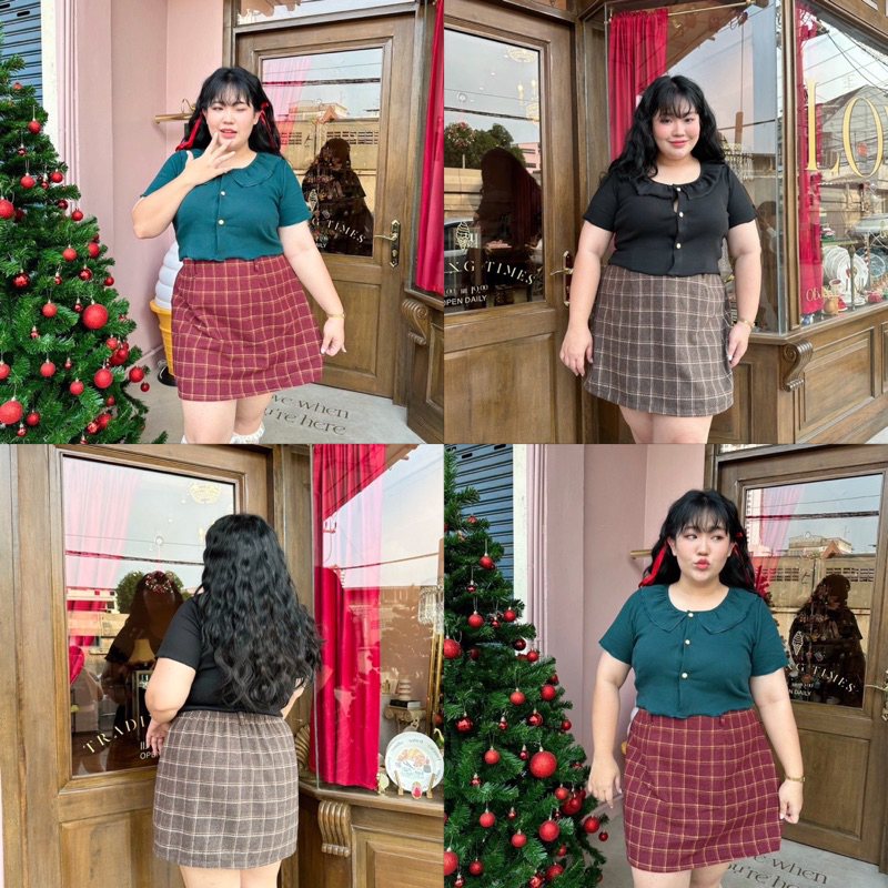 Carol Skirt กระโปรงสาวอวบ ลายสก็อต - clarine_bkk