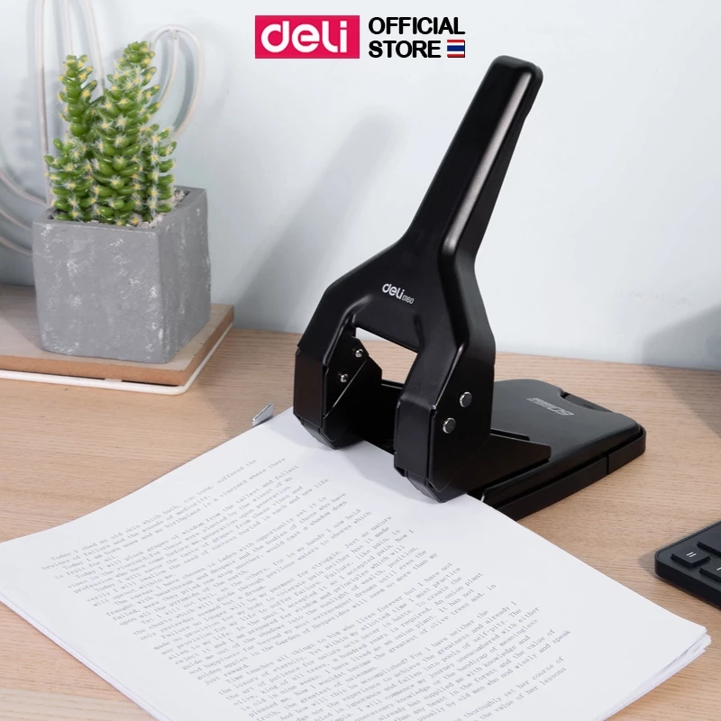 Deli 0160 Heavy Duty Punch เครื่องเจาะรูกระดาษ 60 แผ่น รุ่นประหยัดแรง ตุ๊ดตู่ เครื่องเจาะ เครื่องเจาะกระดาาษ