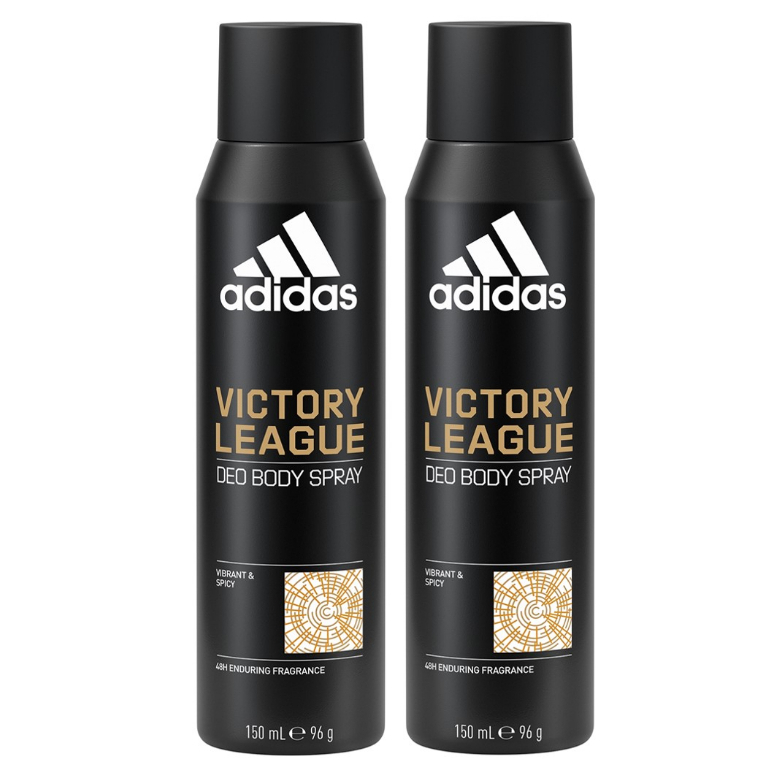 Adidas Victort league Deo Body Spray อาดิดาส วิคตอรี ดีโอ สเปรย์ระงับกลิ่นกาย 150ml.(2ขวด)