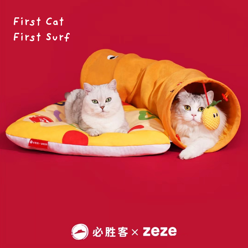 พร้อมส่ง  Cat Tunnel อุโมงค์แมวจากแบรนด์zeze อุโมงค์แมว ที่นอนแมว ของเล่นแมว พิซซ่า ของเล่นรูปพิซซ่า ราคา ถูกที่สุด ดีลบีเคเค แกลเลอรีภาพที่ 2