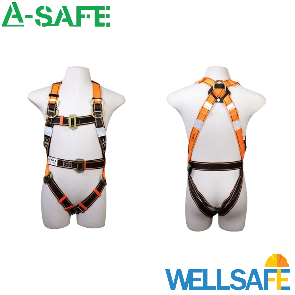 [DDX10MAYW4 ลด 10%] A-SAFE ชุดกันตกแบบเต็มตัว Full Body Harness FBH451 ชุดปีนเสา เข็มขัดกันตก