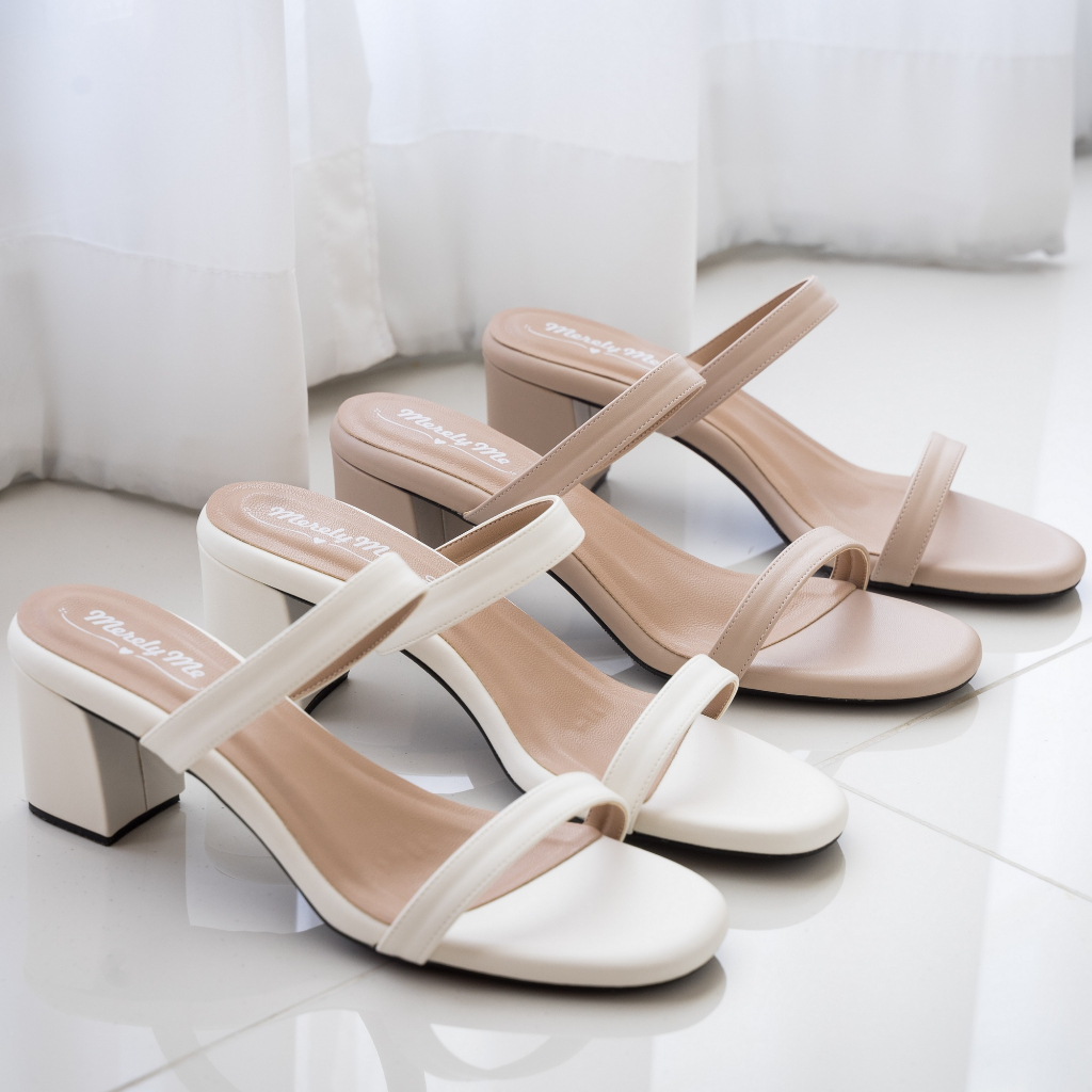 [เหลือ 927 ฿ ใช้โค้ดลด 15% ตามรูป] MerelyMe รุ่น Ellie รองเท้าส้นสูง 2 นิ้ว สัมผัสนุ่ม ใส่สบาย ไม่กัดเท้า