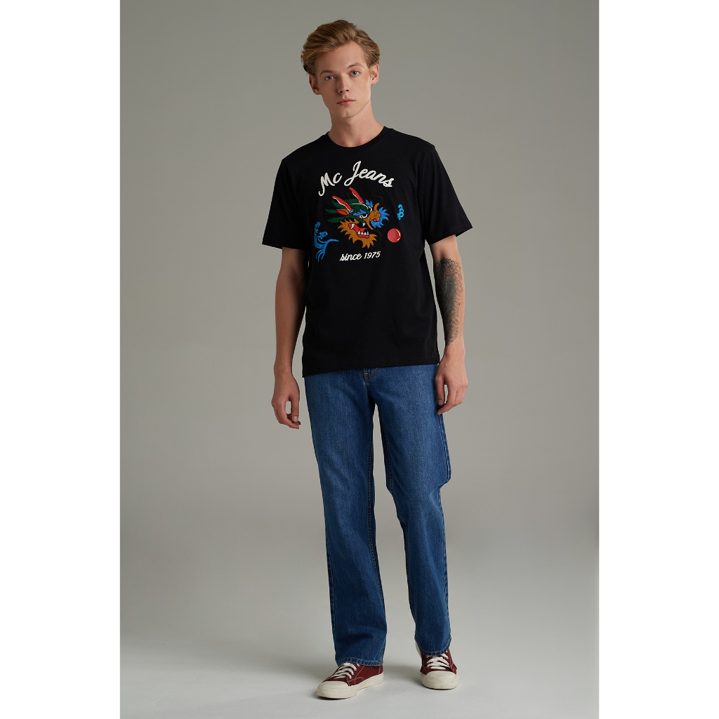 Mc jeans เสื้อยืดผู้ชาย คอกลม สีดำ MTSZB17