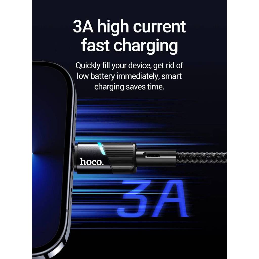 ✅ HOCO HK57 สายชาร์จอัจฉริยะ ตัดไฟอัตโนมัติ ซิงค์ข้อมูลได้ สำหรับ iOS/Type-C/Micro จ่ายไฟ 3A Max hc7 รูปที่ 5