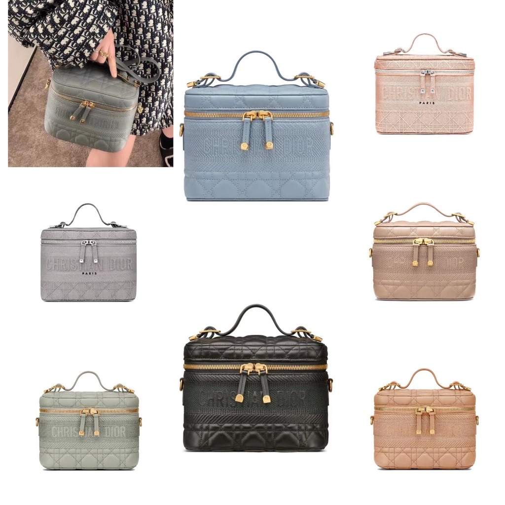 Dior/New/DIORTRAVEL VANITY/Oblique/Handbag/Crossbody Bag/Clutch/แท้ 100%