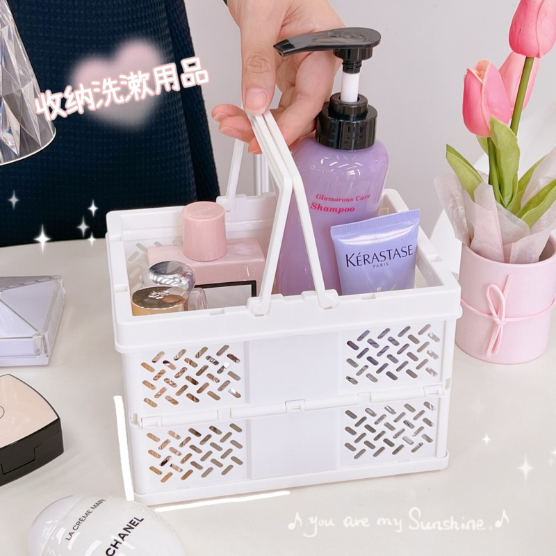 พร้อมส่ง🍎 ตระกร้าใส่ของ ตระกร้าพับได้ ตระกร้าใส่ของสีพาสเทล ตระกร้าใส่ของ - รูปที่ 4