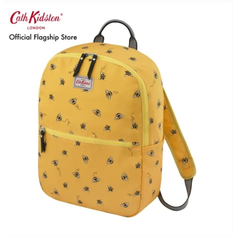 [มือหนึ่ง-ส่งฟรี] Cath Kidston กระเป๋าเป้พับได้ Deep Yellow Bee Foldaway Backpack