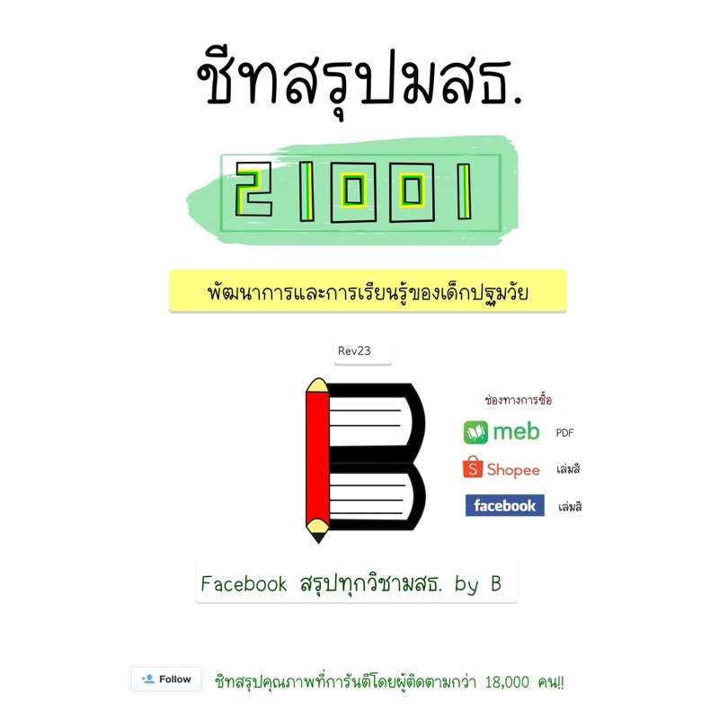 ชีทสรุป 21001 พัฒนาการและการเรียนรู้ของเด็กปฐมวัย