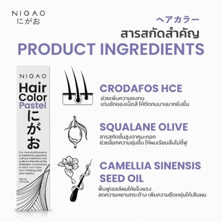 [ฟรี Developer] NIGAO Hair Color PV.01 Violet Iris | นิกาโอะ ครีมเปลี่ยนสีผม สีพาสเทล สีย้อมผม ม่วง หม่น 100 mL