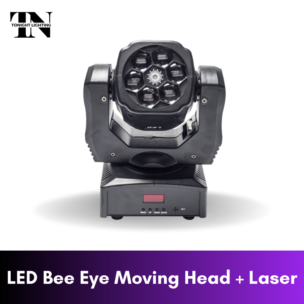 [พร้อมส่ง] ไฟมูฟวิ่งเฮดบีอาย 6 ดวง + เลเซอร์ Bee Eye LED RGBW 4 in 1 Moving Head + Laser 100mw RGB