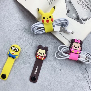 พร้อมส่งในไทย ที่รัดสายชาร์จและสายหูฟัง ลายการ์ตูน น่ารัก มินิแบบพกพา พื้นที่จัดเก็บ หัวเข็มขัด คละแบบ {สุ่มแบบ}
