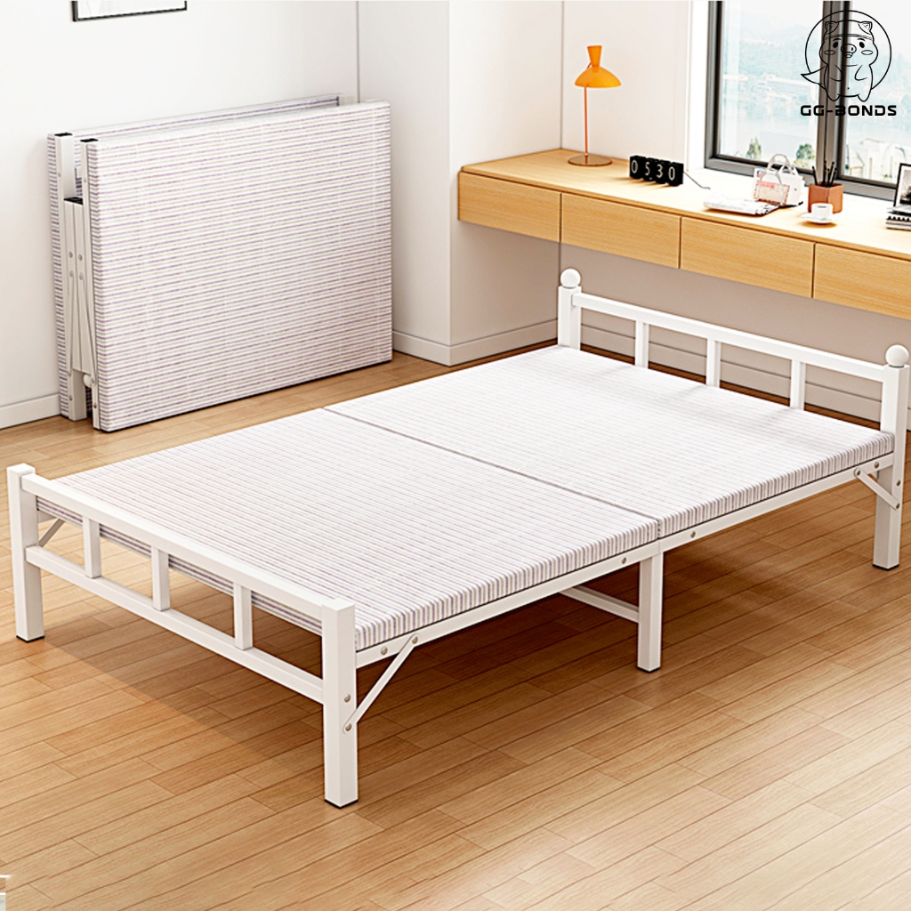 GGB เตียงพับได้ ไม่ต้องติดตั้ง เตียงพับ เตียงแบบพกพา เตียงไม้พับได้ โซฟาปรับนอนได้ รับน้ำหนักได้800KG