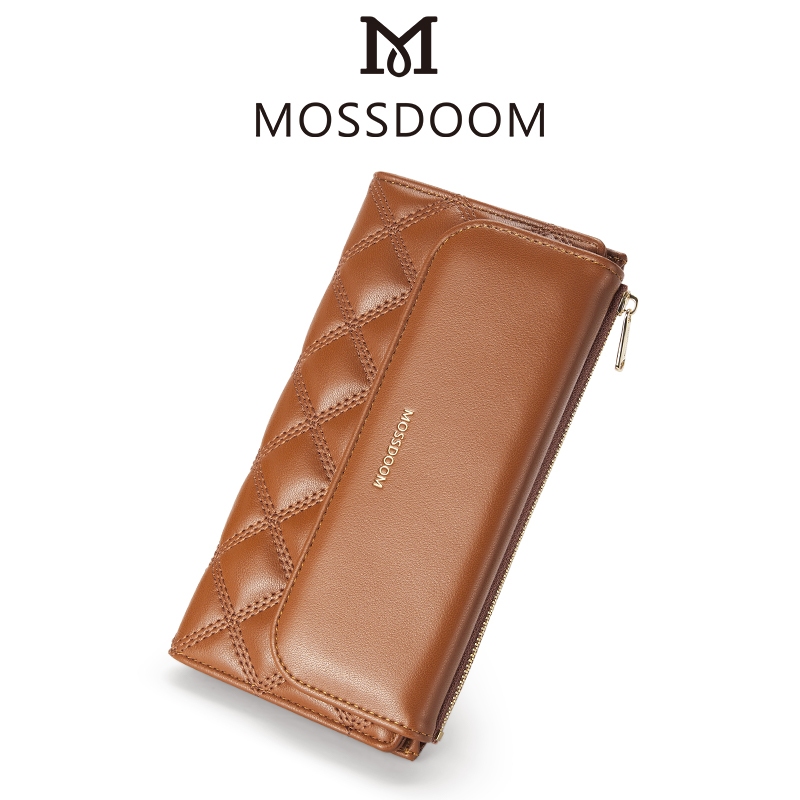 MOSSDOOM Dompet Wanita Simpel Panjang กระเป๋าสตางค์ใบยาว กระเป๋าสตางค์สุภาพสตรี