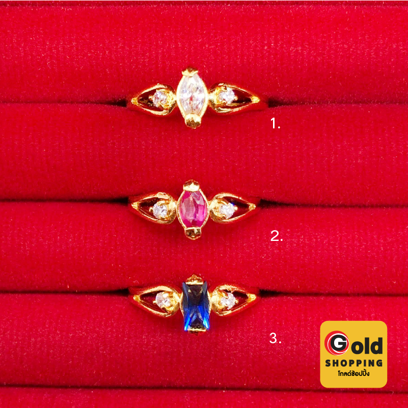 แหวนทองฝังพลอยทรงรี,สี่เหลี่ยม เพชร ทับทิม แซฟไฟร์ เสริมบารมี ทองชุบ ใส่ได้ทุกโอกาส รูปถ่ายจากสินค้าจริง ฟรีถุงกำมะหยี่