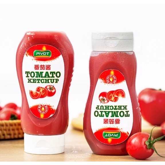 ขวดพลาสติก ขวดใส่ซอสมะเขือเทศพร้อมฝาบีบ ขนาด 300 ML.