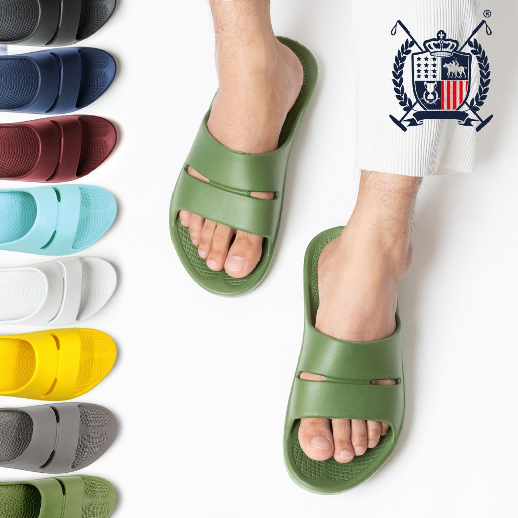 Hello Polo รองเท้าแตะผู้ชาย แบบสวม รองเท้ากันลื่น นิ่มเหมือนเหยียบขี้ รุ่น HP8001