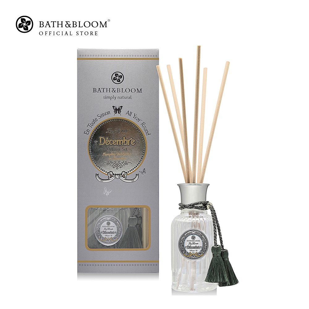 [BBLVDF-E12] BATH & BLOOM Diffuser Oil Set บาธ แอนด์ บลูม ชุดก้านไม้หอมปรับอากาศ กลิ่นวนิลา โกโก้และน้ำตาลไหม้ 100 มล.