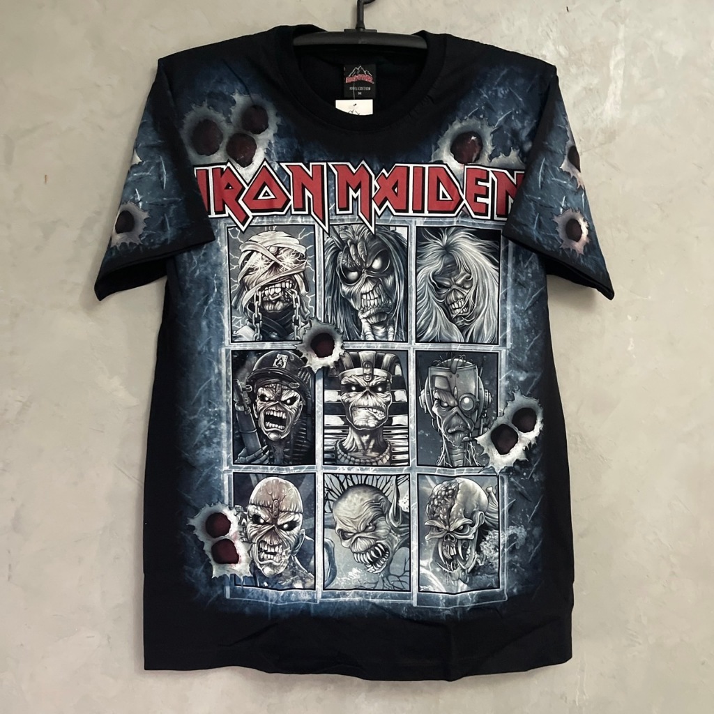 เสื้อยืดOVP Iron Maiden 9หน้า (ป้ายRocktee เรืองแสง) ผ้าCotton100