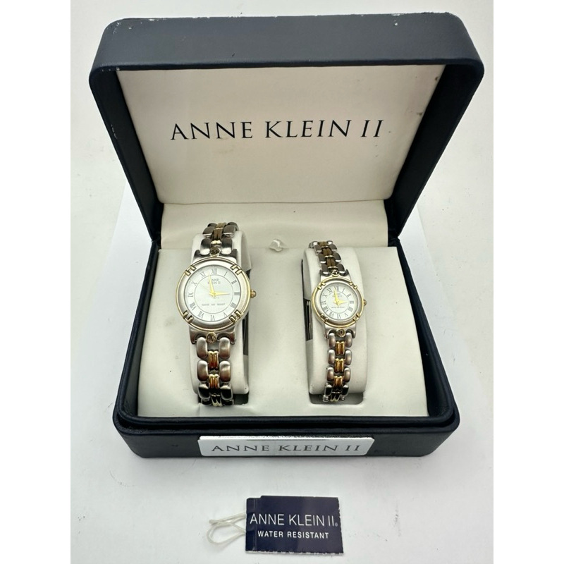 ANNE KLEIN II WATER 100 RESIST Quartz ตัวเรือน 2 กษัตริย์ นาฬิกาผู้ชายและผู้หญิง มือสองของแท้