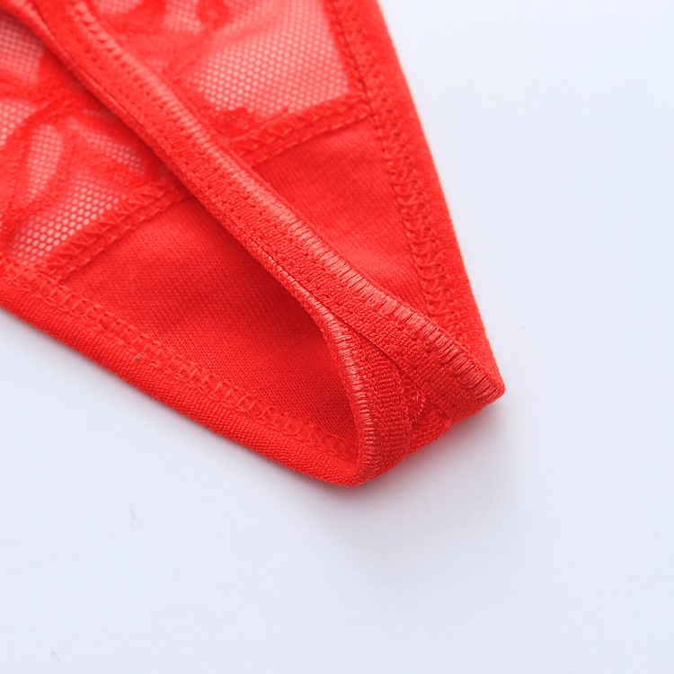 E44 กางเกงในจีสตริง ผ้าซีทรู แต่งขอบ เซ็กซี่  สีพื้น พร้อมส่ง - รูปที่ 7