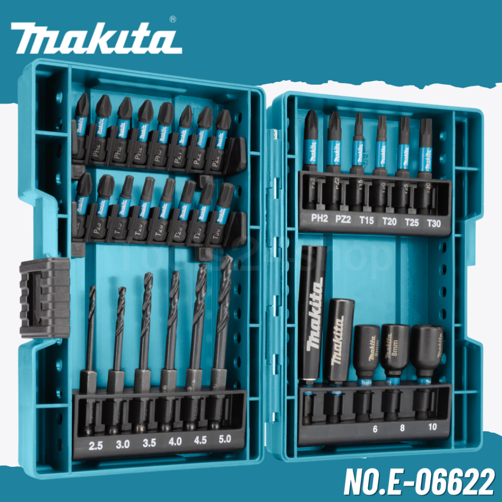 MAKITA ชุดดอกไขควง 33 ชิ้น + BOX (BLACK) Oxide US Version No.E-06622