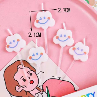 เทียนก้อนเมฆหน้ายิ้ม (แพค5 ชิ้น)