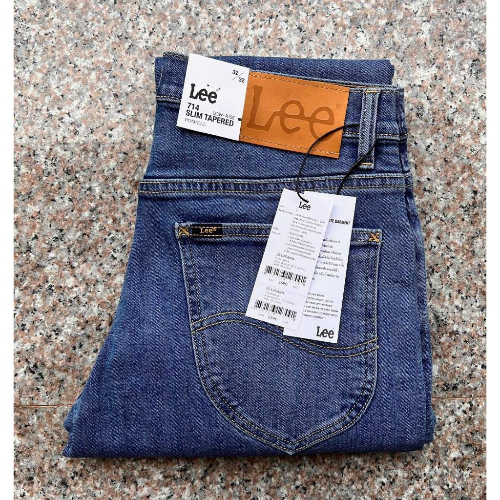 (เอว 38)👉Lee 714 Powell ยีนส์ผู้ชาย ขากระบอกเล็กเข้ารูป สียีนส์ฟอก  ผ้ายืด  เอวต่ำ เป้าซิป ใส่สบาย ข
