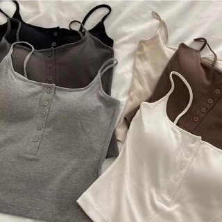 เสื้อสายเดี่ยวผ้าร่องผ้านิ่มใส่สบายมีฟองน้ำในตัว สามารถใส่เเมทได้กับทุกสไตส์ รุ่น B-102 สินค้าพร้อมส่งจากไทย
