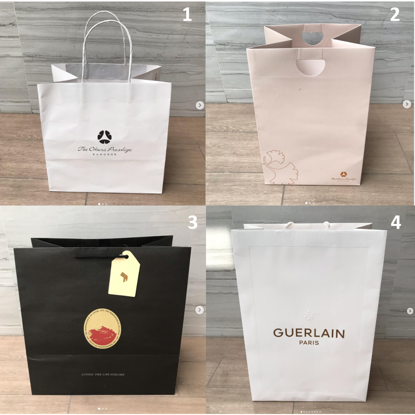 ถุงกระดาษ ถุง แบรนด์ The Okura Prestige , Karmakamet , GUERLAIN ของแท้ สภาพสวย น่ารัก ใส่ของได้เยอะ