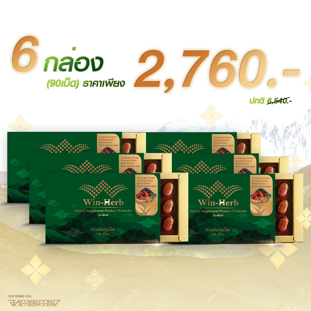 Win-Herb วินเฮิร์บรวมสมุนไพร19ชนิด 6กล่อง