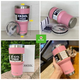 แก้วน้ำ Xkool 30Oz สีพื้นเก็บอุณหภูมิความเย็น,ร้อน สีพื้นแบบหนา แก้วเป็นสแตนเลส 304ไม่มีไอน้ำ